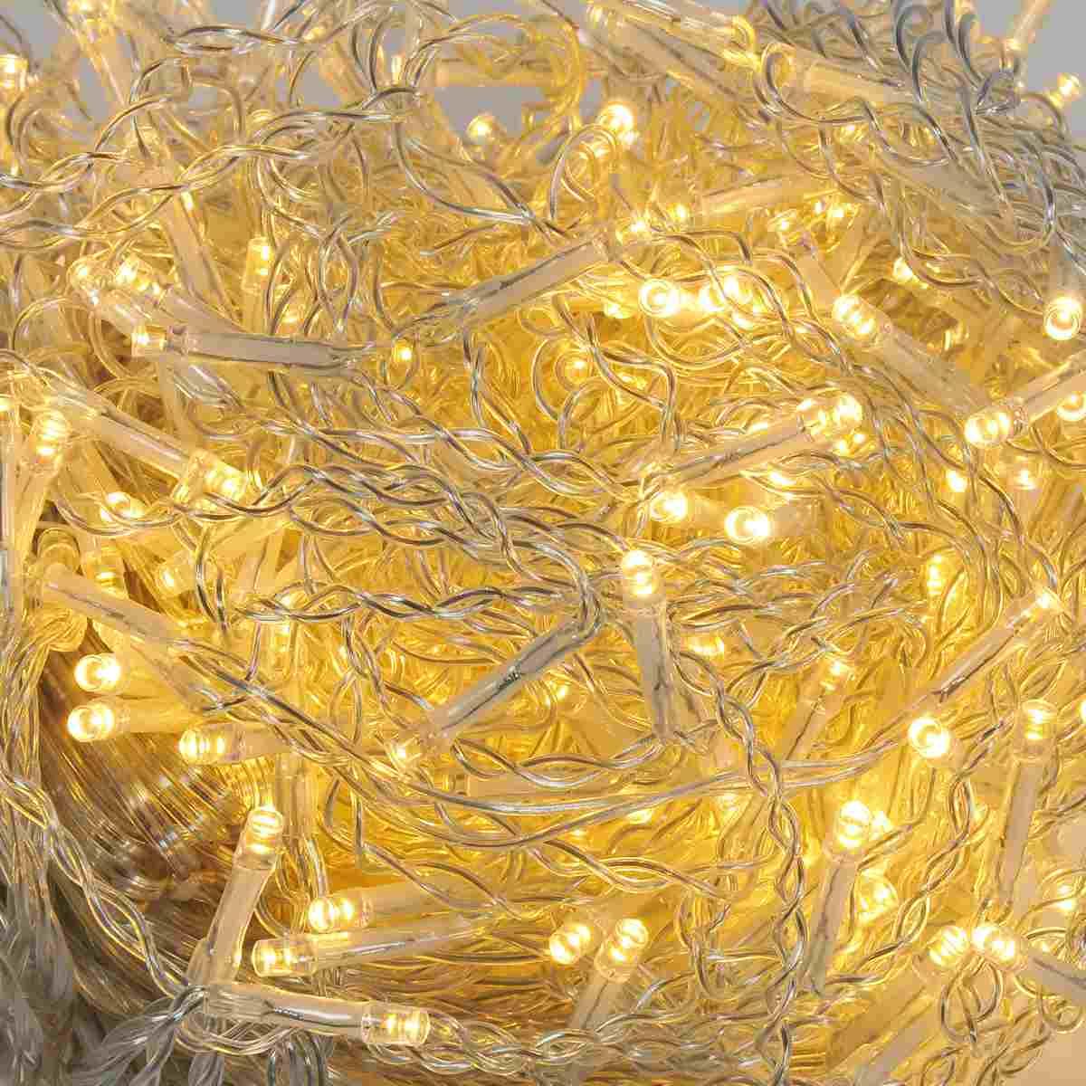 Luci di natale tenda esterno 300 led bianco caldo prolungabili 600 x 0,50 cm