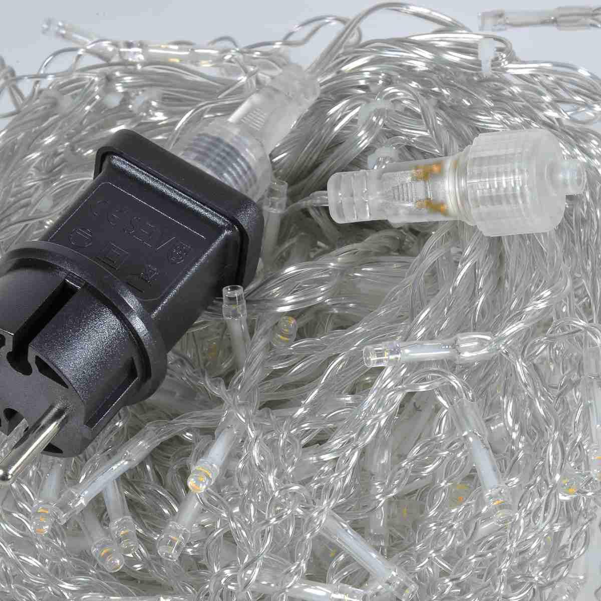 Luci di natale tenda esterno 300 led bianco caldo prolungabili 600 x 0,50 cm