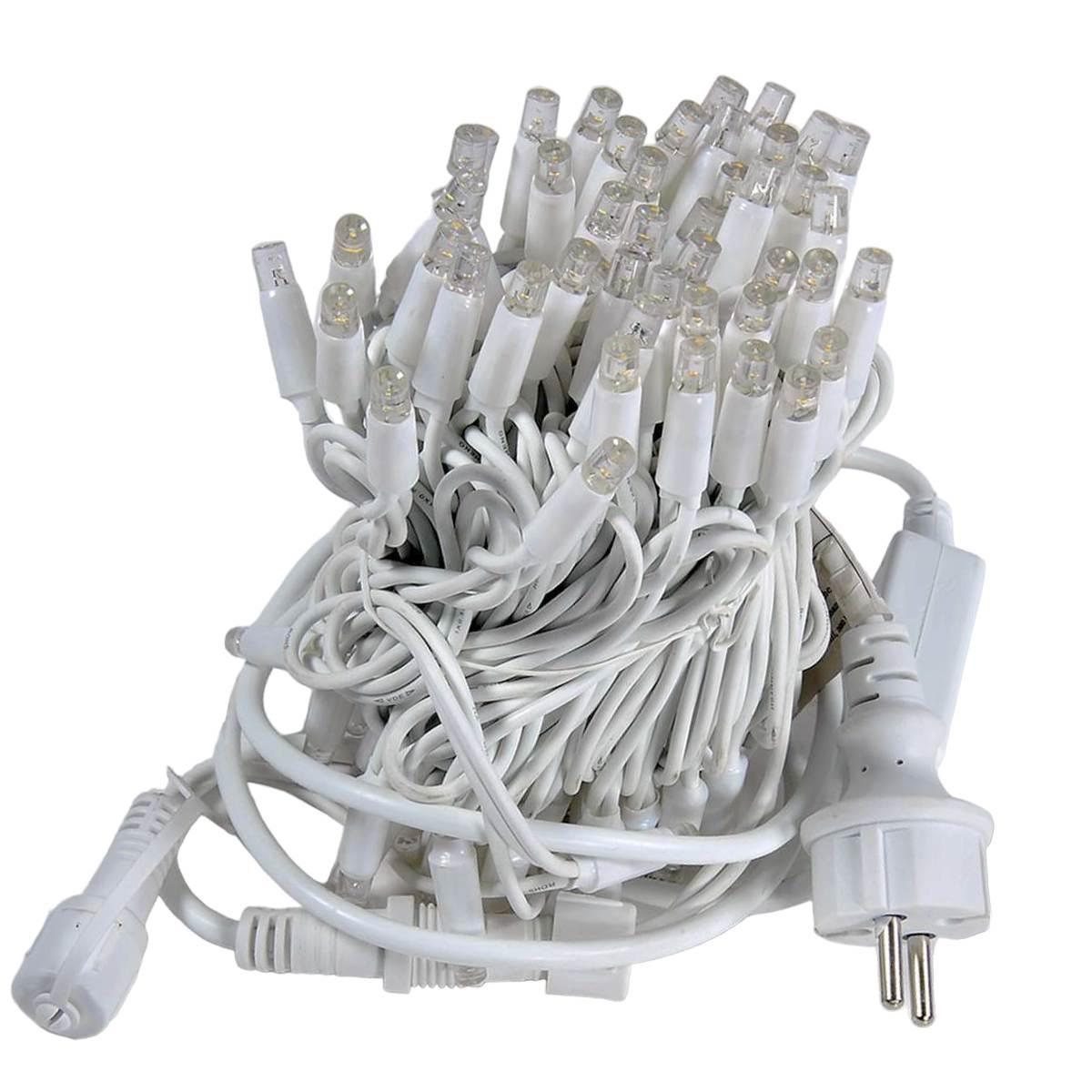 Luci di natale esterno 100 led professionali bianco caldo flash prolungabili 11,5 mt
