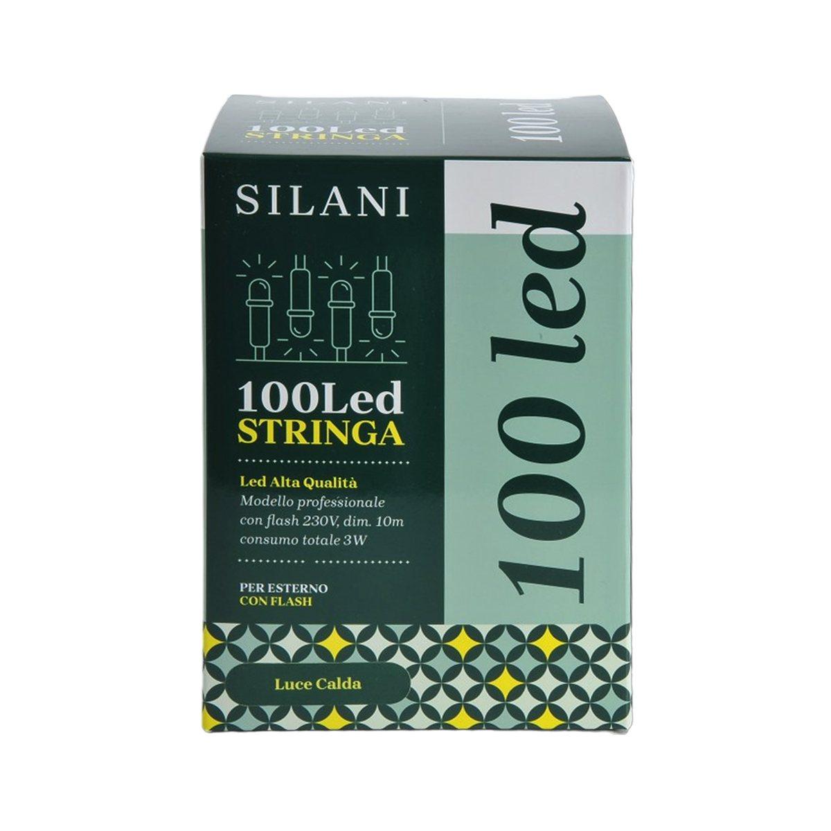 Luci di natale esterno 100 led professionali bianco caldo flash prolungabili 11,5 mt