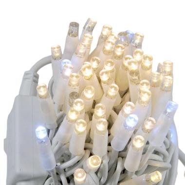 Luci di natale esterno 100 led professionali bianco caldo flash prolungabili 11,5 mt