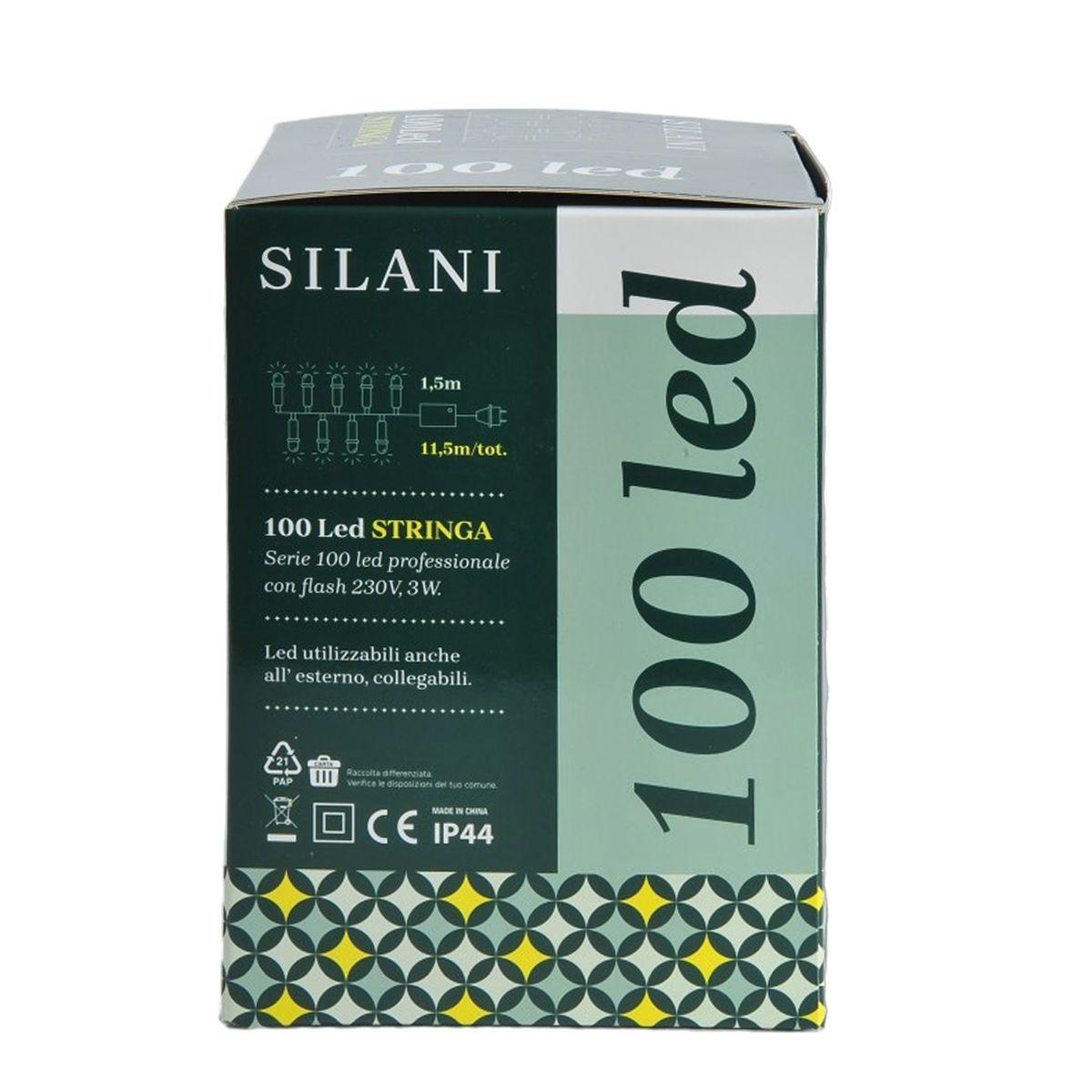 Luci di natale esterno 100 led professionali bianco freddo flash prolungabili 11,5 mt