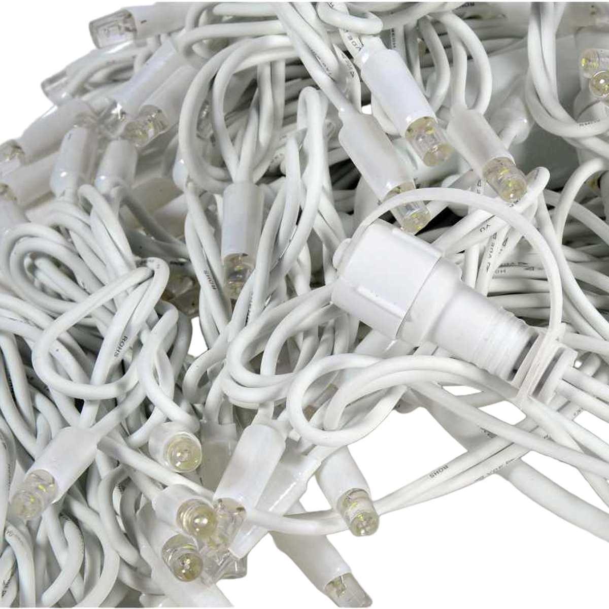 Luci di natale esterno 100 led professionali bianco freddo flash prolungabili 11,5 mt
