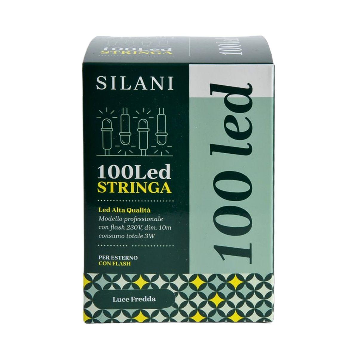 Luci di natale esterno 100 led professionali bianco freddo flash prolungabili 11,5 mt