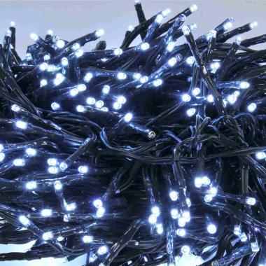 Luci di natale esterno 384 led cluster bianco freddo prolungabile mt 13 mt