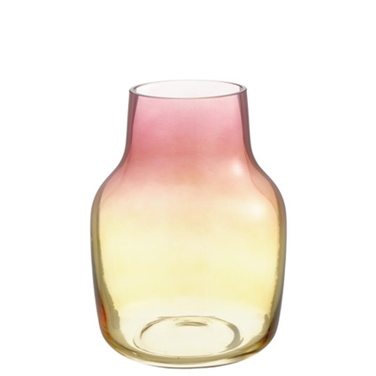 Vaso vetro sagomato rosa ambra 21 x 15 cm