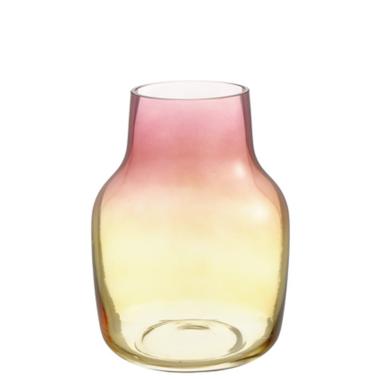 Vaso vetro sagomato rosa ambra 21 x 15 cm
