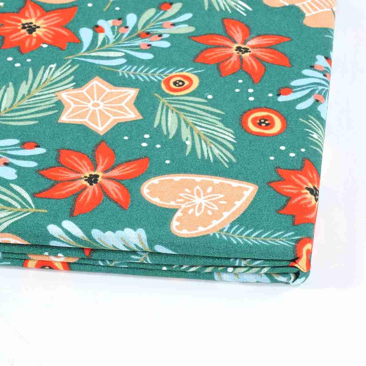 Tovaglia natalizia cotone fantasia dolcetti 160 x 300 cm