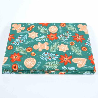 Tovaglia natalizia cotone fantasia dolcetti 160 x 300 cm