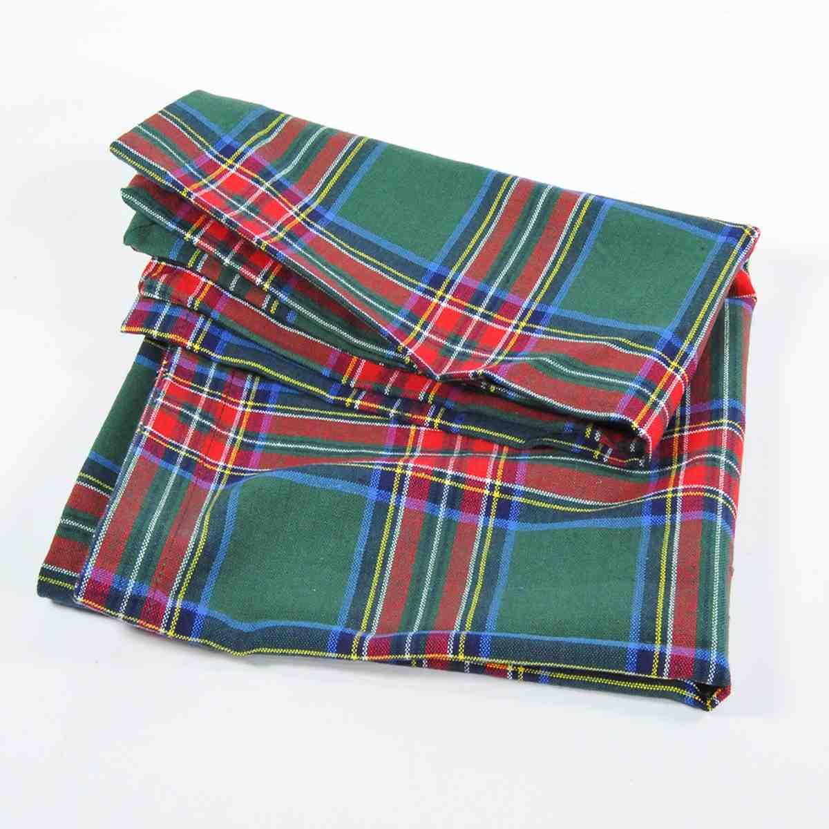 Runner natalizio in tessuto verde tartan 45 x 140 cm