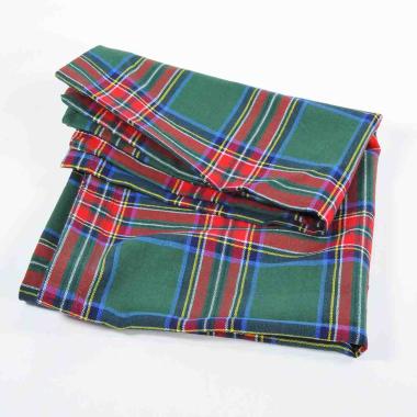 Runner natalizio in tessuto verde tartan 45 x 140 cm