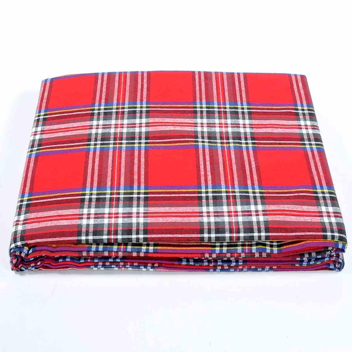 Tovaglia natalizia cotone fantasia tartan rosso 180 x 180 cm