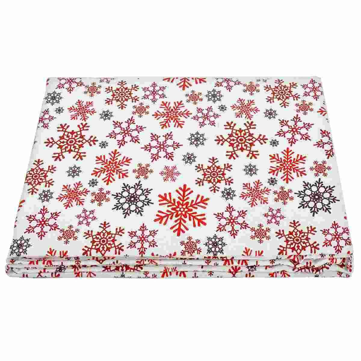 Tovaglia natalizia cotone fantasia fiocchi di neve 140 x 180 cm