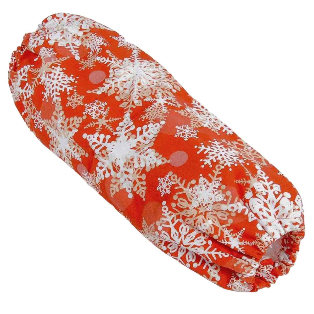 Portasacchetti in tessuto rosso fiocchi neve 21 x 42 cm