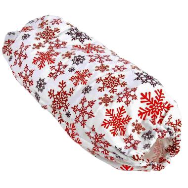 Portasacchetti in tessuto bianco fiocchi neve 21 x 42 cm