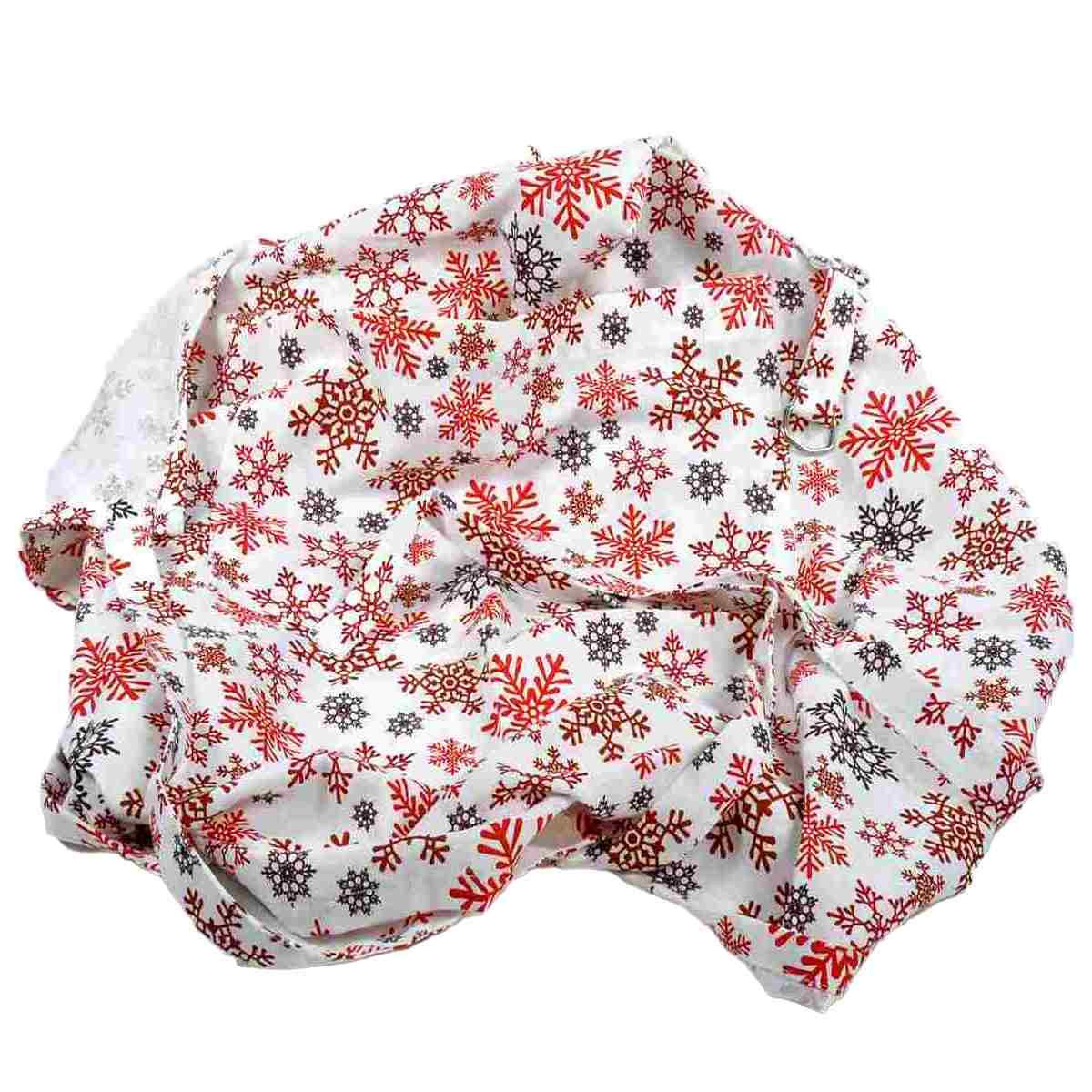 Grembiule natalizio in tessuto fantasia fiocchi neve 80 x 85 cm