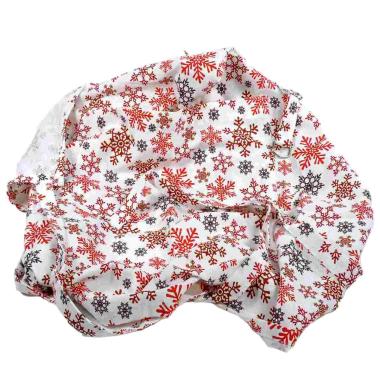 Grembiule natalizio in tessuto fantasia fiocchi neve 80 x 85 cm