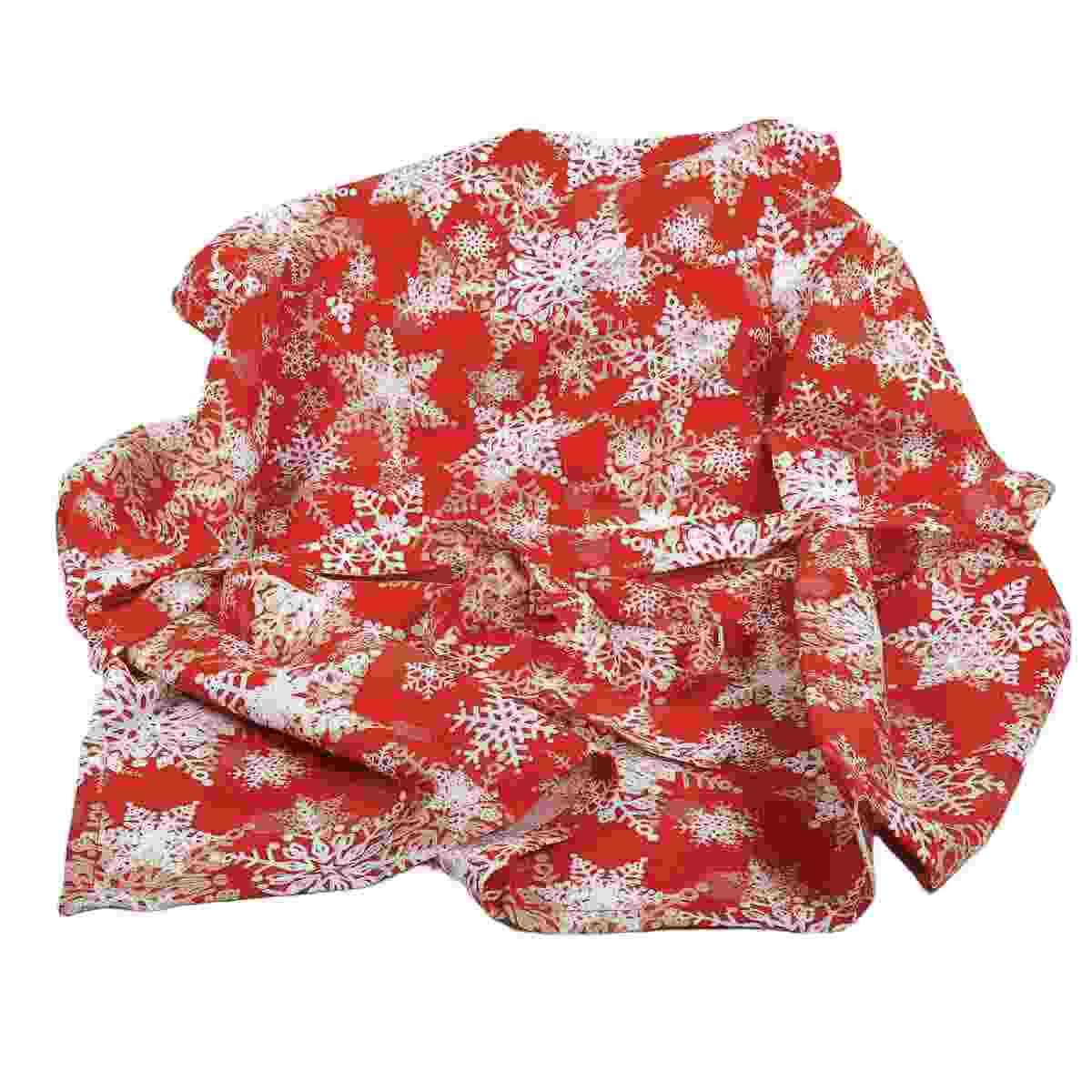 Grembiule natalizio in tessuto fantasia fiocchi neve 80 x 85 cm