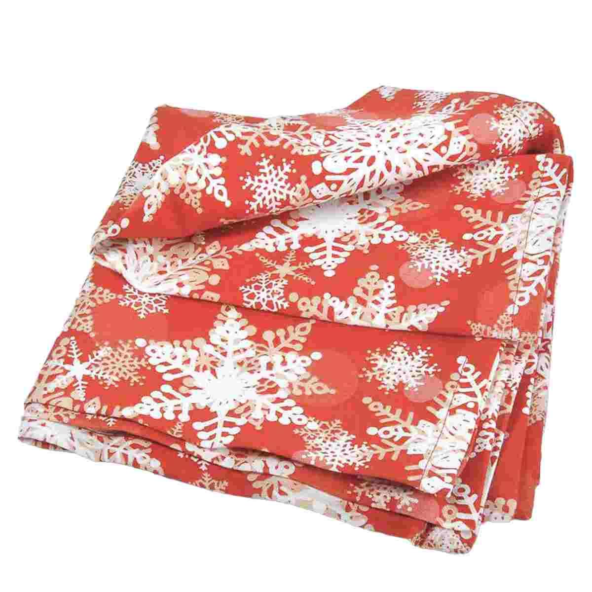 Runner natalizio in tessuto rosso fiocchi neve 45 x 140 cm