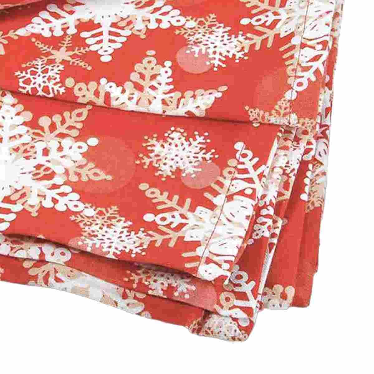 Runner natalizio in tessuto rosso fiocchi neve 45 x 140 cm