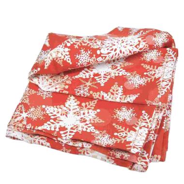 Runner natalizio in tessuto rosso fiocchi neve 45 x 140 cm