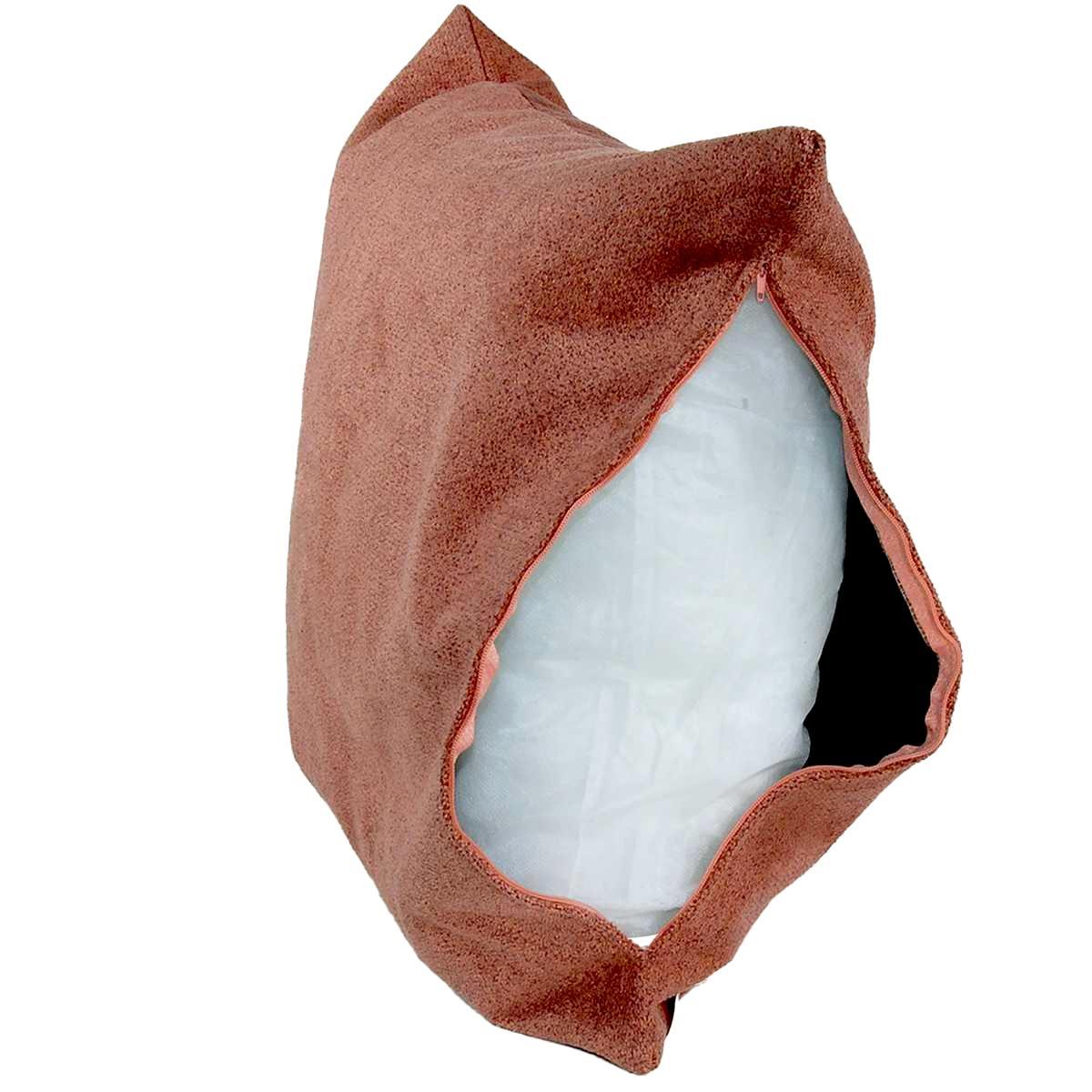 Cuscino arredo bouclè rosa antico 53 x 53 x 22 cm