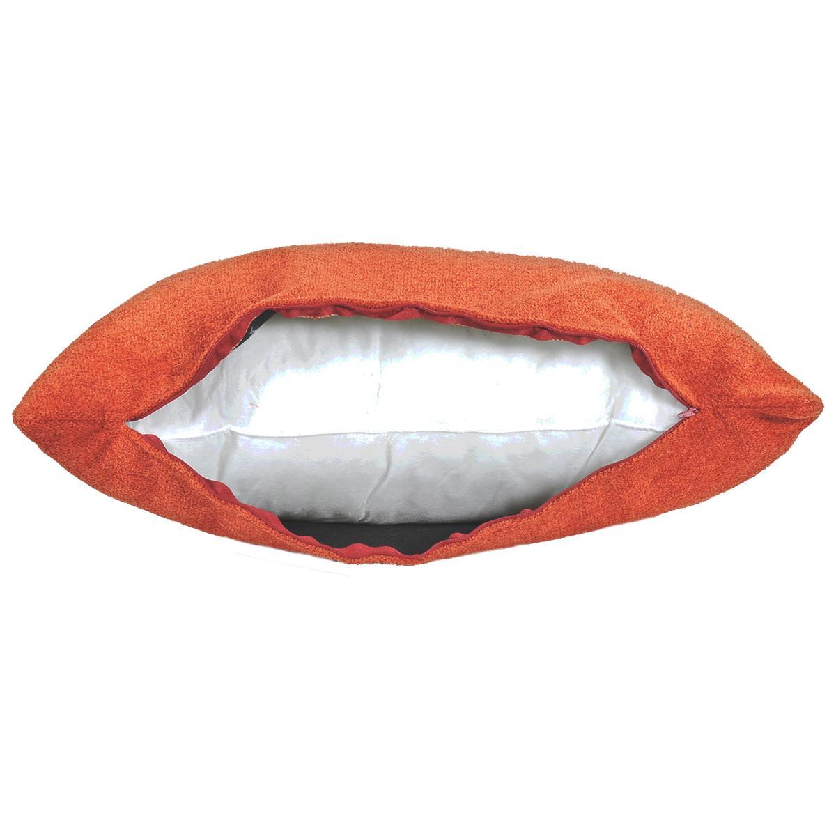 Cuscino arredo bouclè rosso 40 x 60 x 20 cm