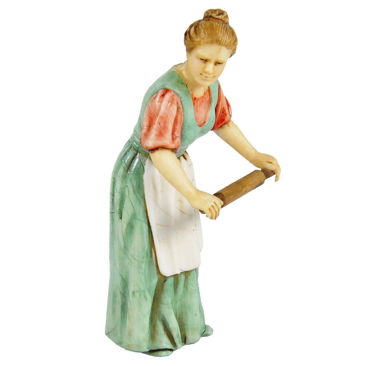 Statua presepe 10 cm donna mattarello