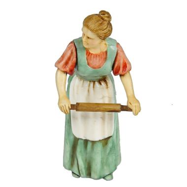 Statua presepe 10 cm donna mattarello