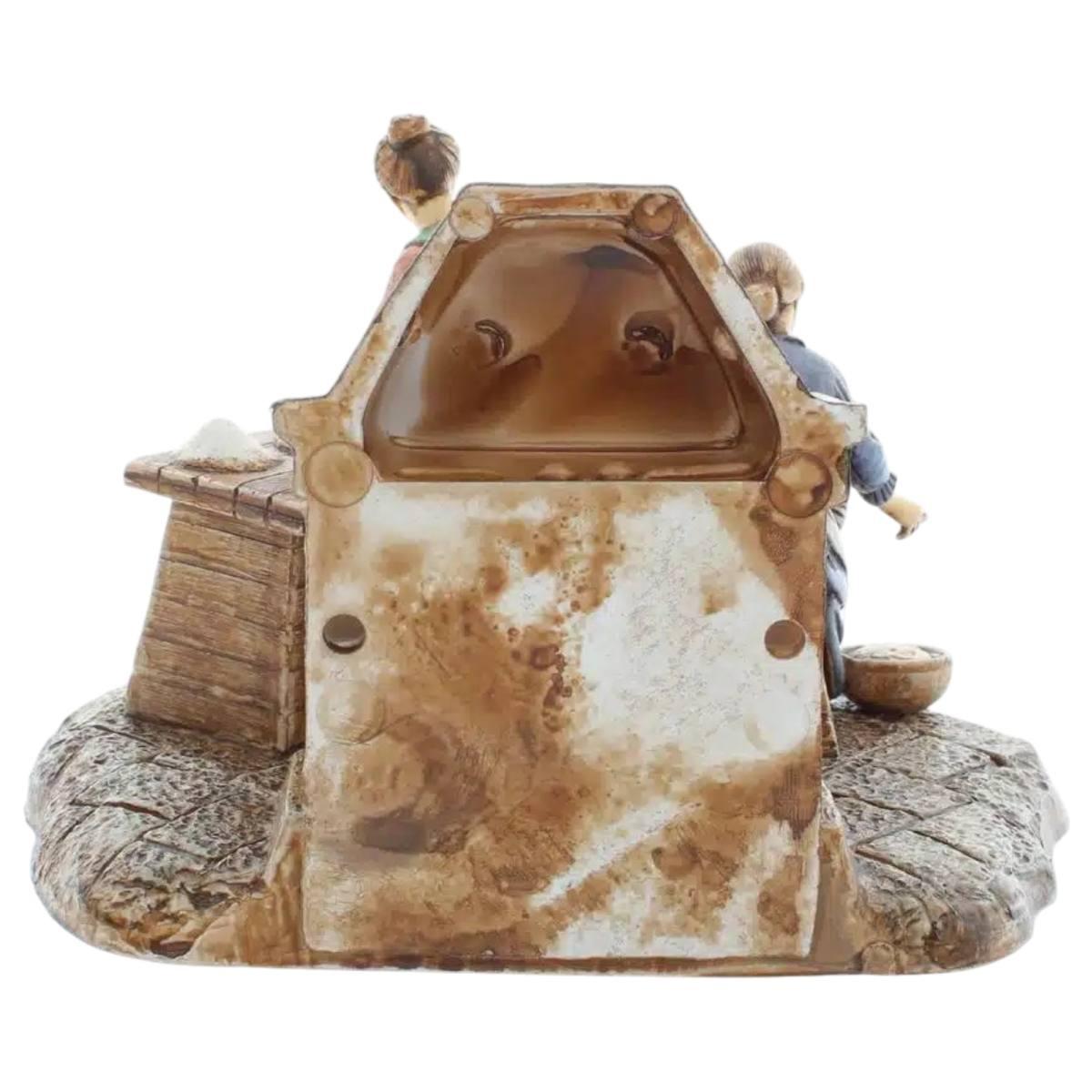 Statua presepe 10 cm donne che cucinano al camino