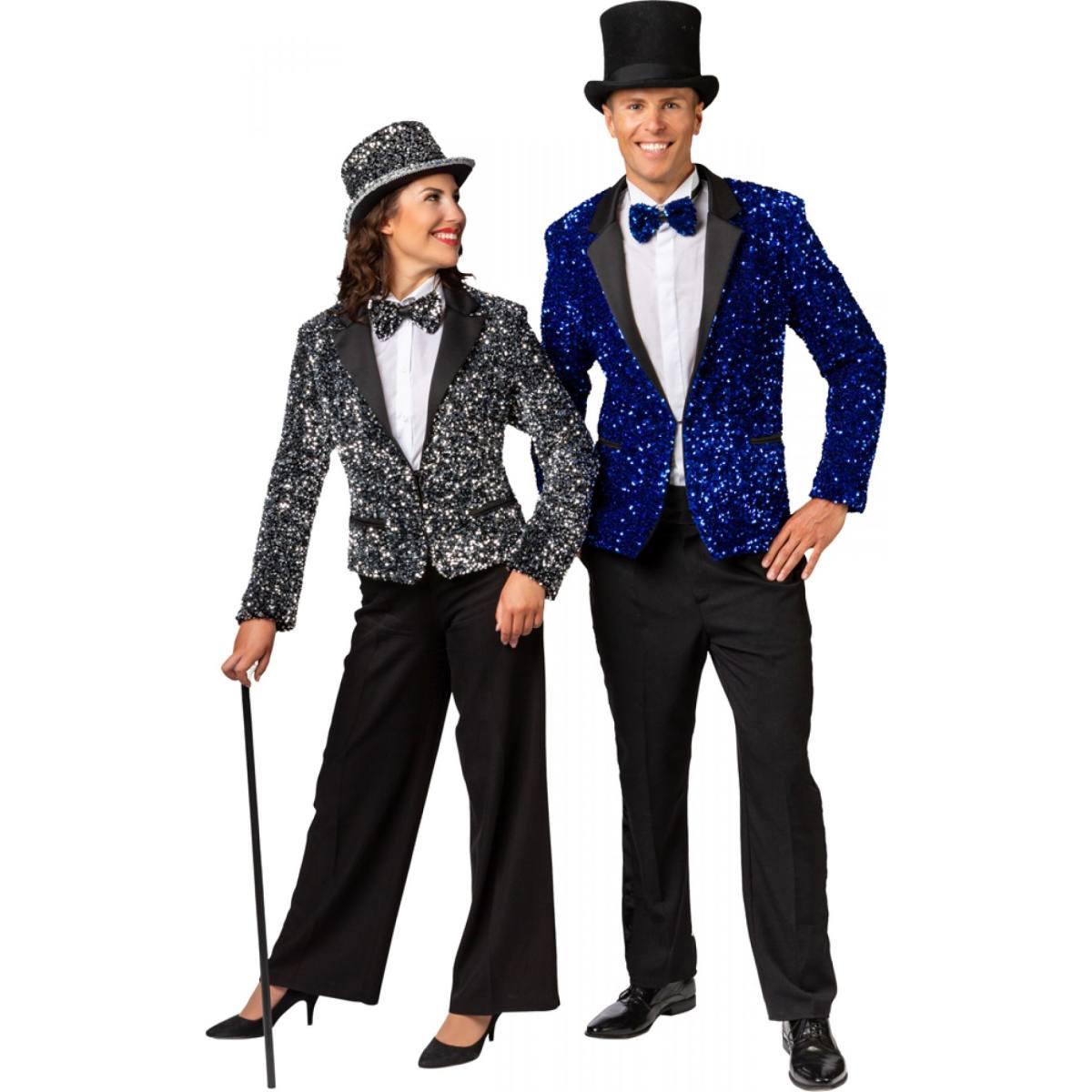 Giacca argento blazer paillettes