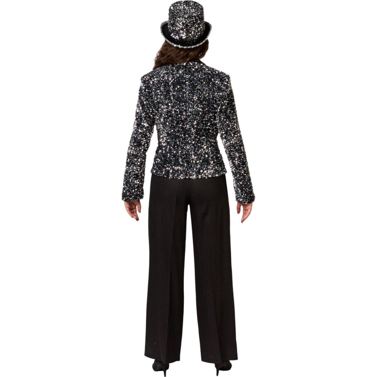 Giacca argento blazer paillettes