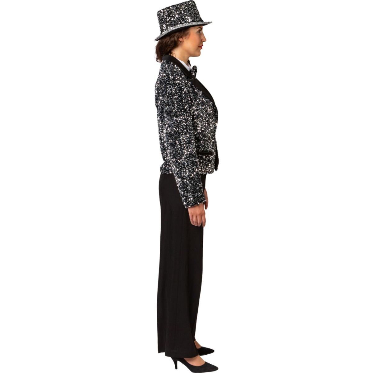 Giacca argento blazer paillettes