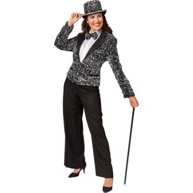 Giacca argento blazer paillettes