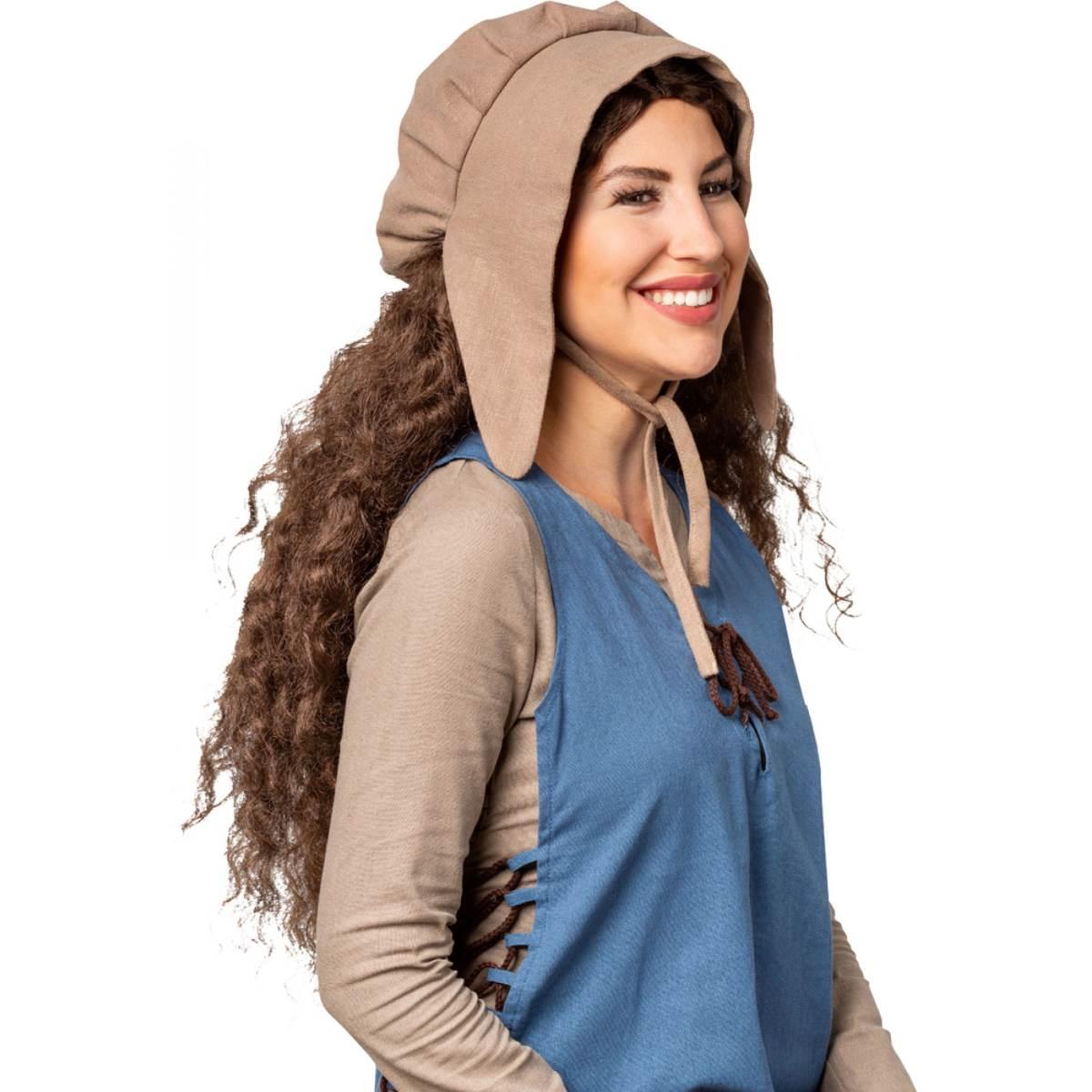 Cappello cuffia cameriera medioevale beige
