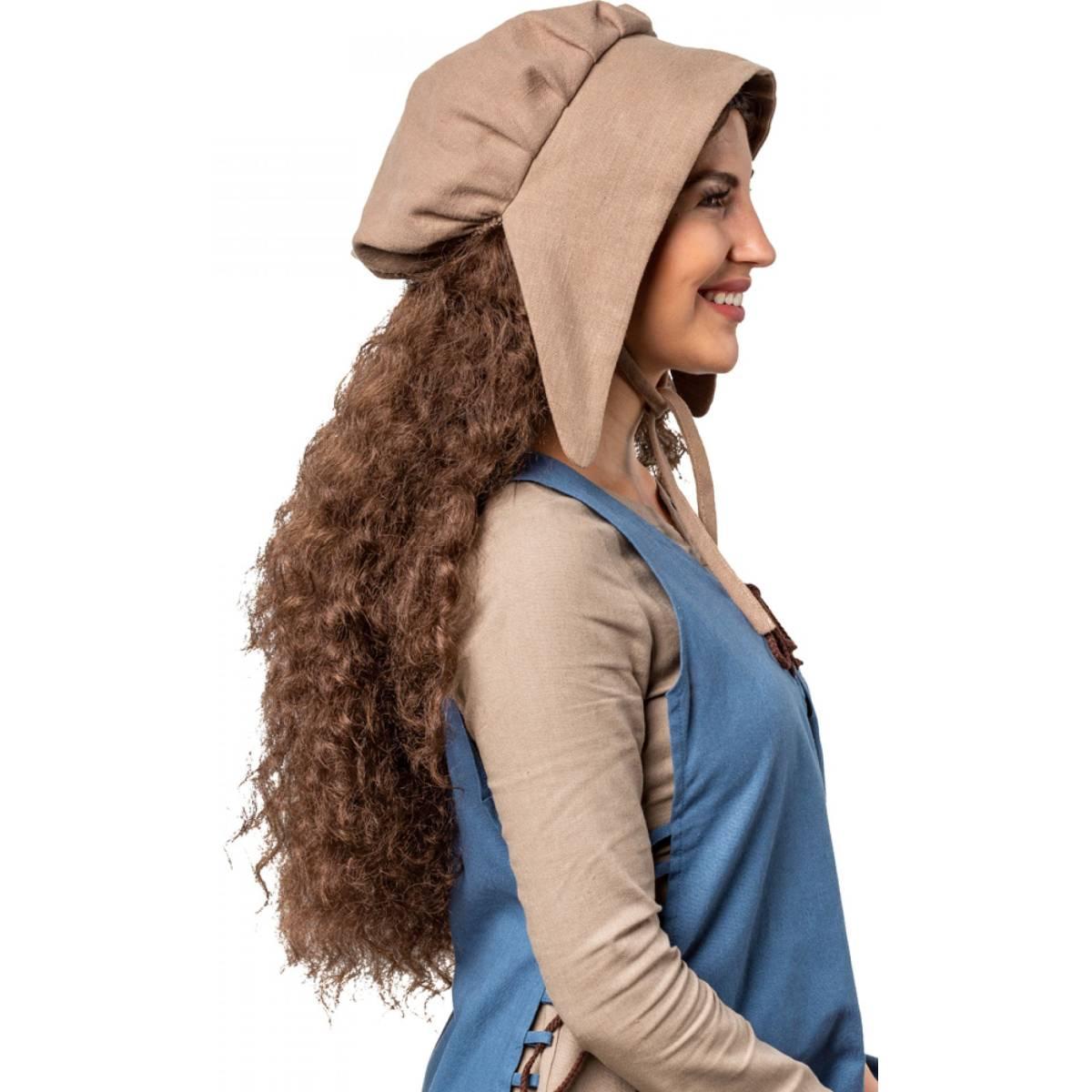 Cappello cuffia cameriera medioevale beige