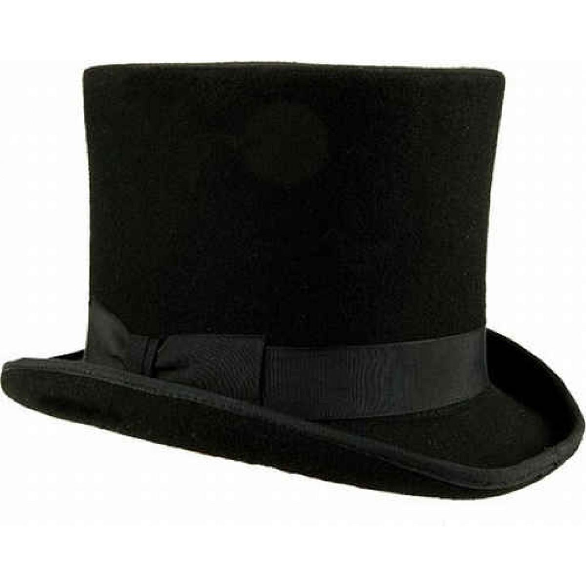 Cappello cilindro nero lusso feltro lana