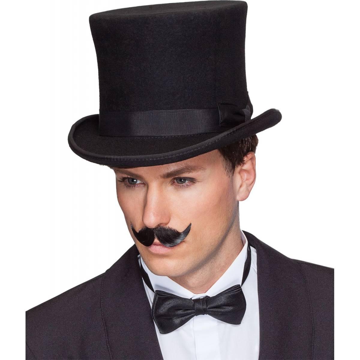 Cappello cilindro nero lusso feltro lana