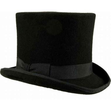 Cappello cilindro nero lusso feltro lana