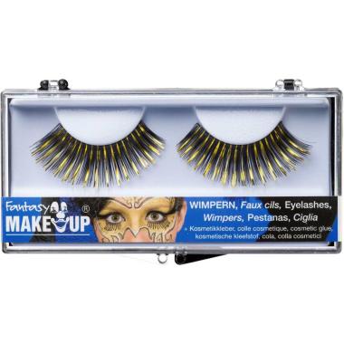 Trucco ciglia nere oro adesivo