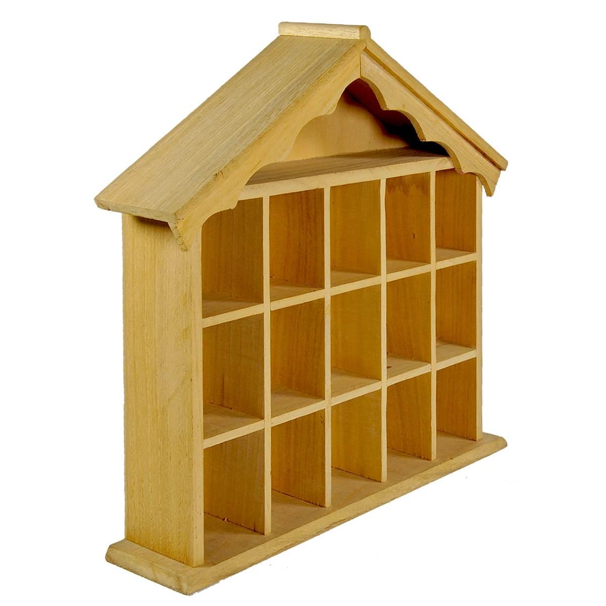 Decoupage Casetta Legno Naturale cm.28x6xh28 |M2 Store