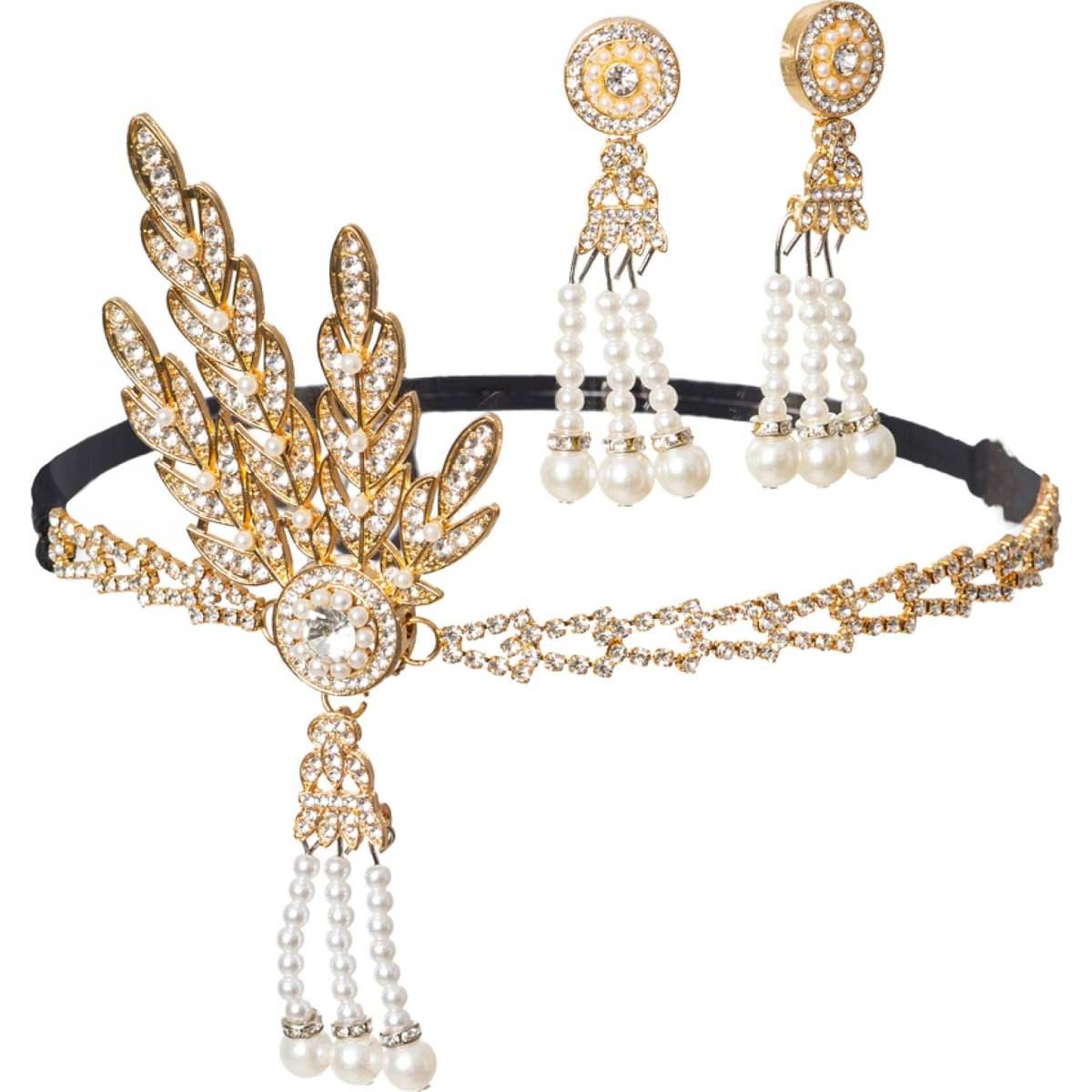 Fascia capelli charleston perle orecchini