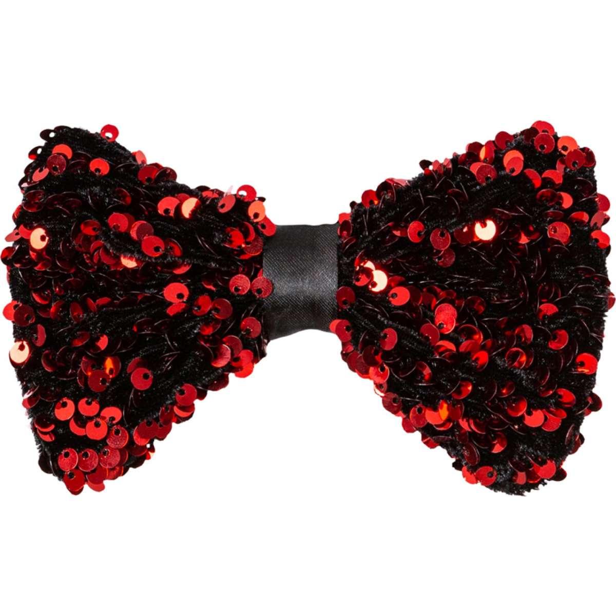 Papillon paillettes rosso