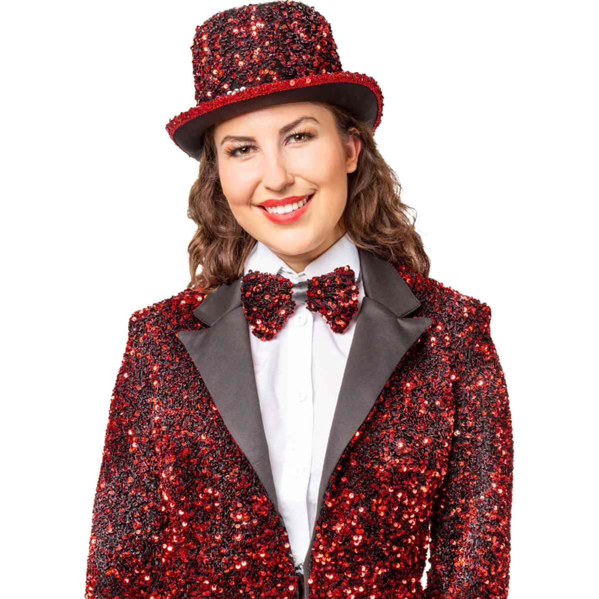 Papillon paillettes rosso