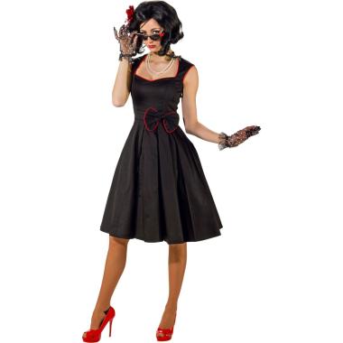 Costume anni 50 nero fiocco