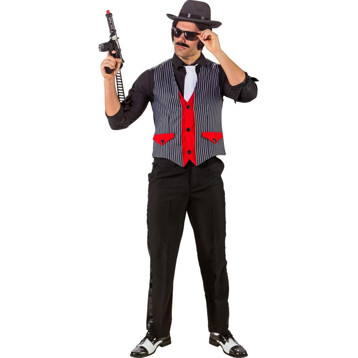 Costume gilet gangster rigato