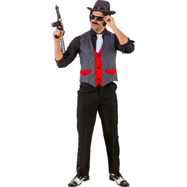 Costume gilet gangster rigato