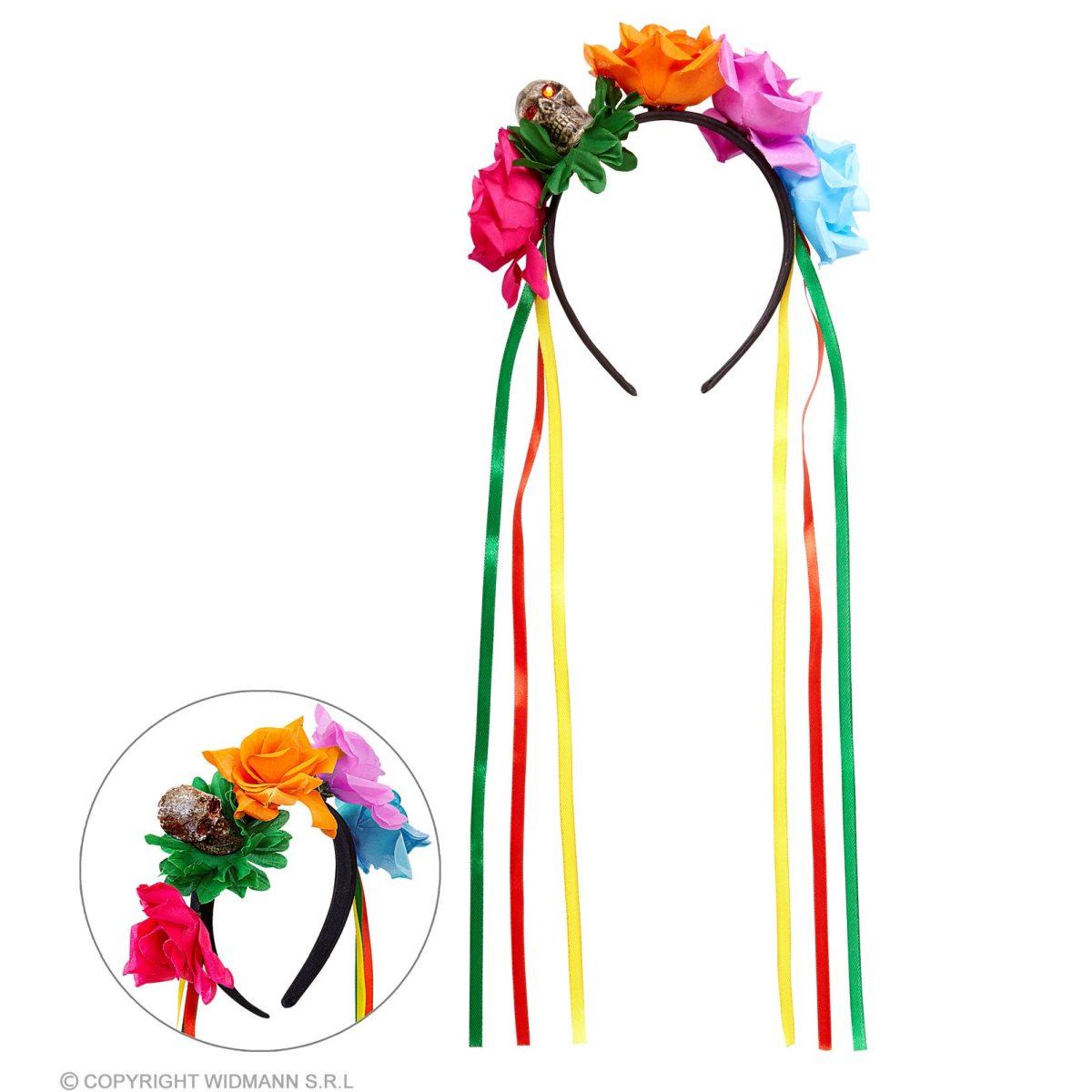 Cerchietto 5 fiori colorati