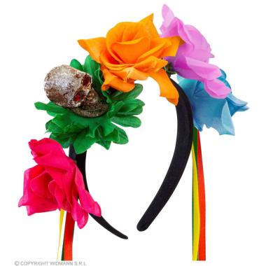 Cerchietto 5 fiori colorati