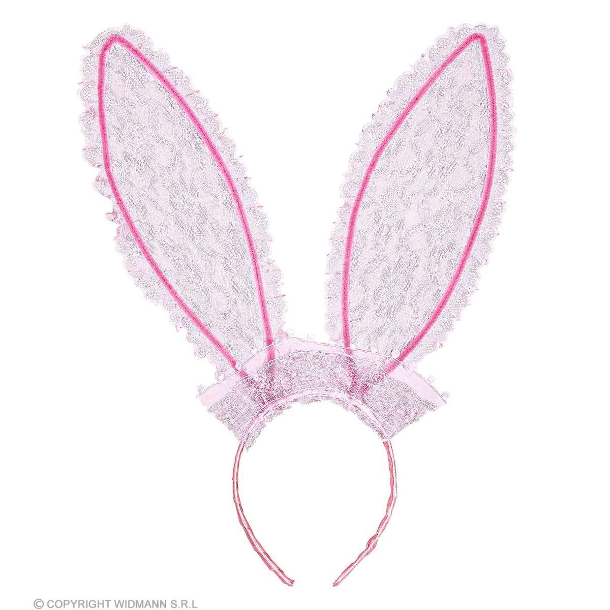Cerchietto coniglietta pizzo rosa